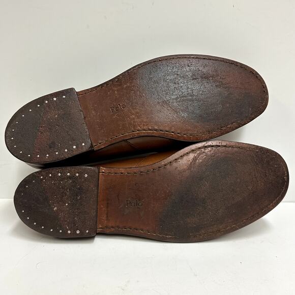 VERY GOOD Polo Ralph Lauren x Allen Edmonds Penny Loafer Brown Made in USA 9.5 - Picture 12 of 14